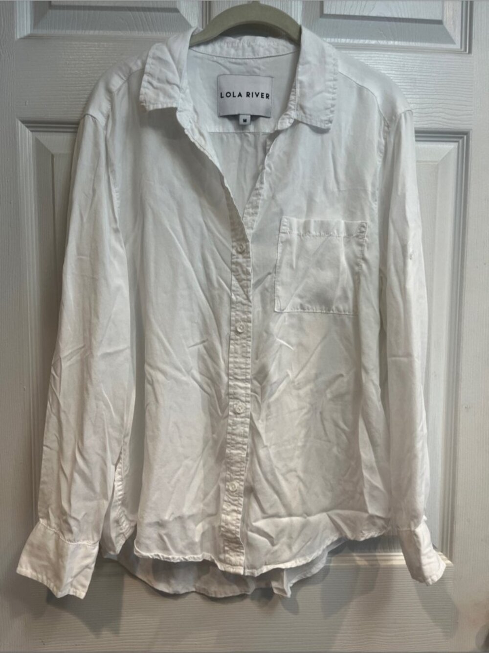 Lola River Women's White Essential Button-Down Shirt